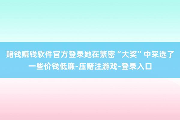 赌钱赚钱软件官方登录她在繁密“大奖”中采选了一些价钱低廉-压赌注游戏-登录入口