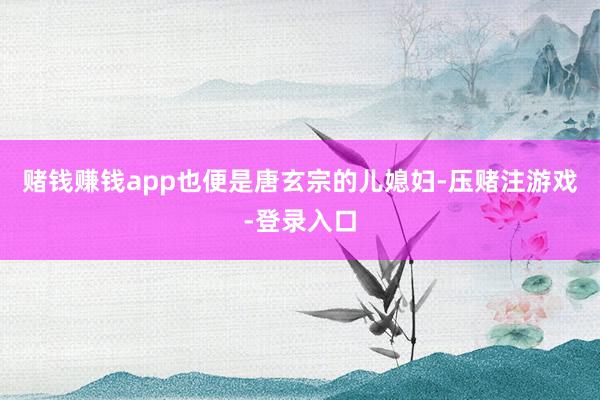 赌钱赚钱app也便是唐玄宗的儿媳妇-压赌注游戏-登录入口