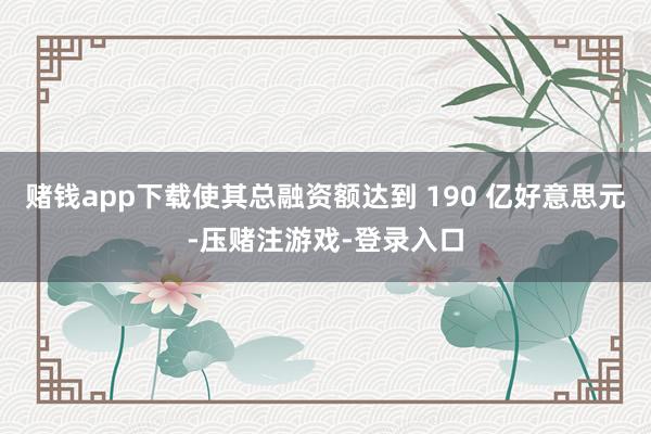 赌钱app下载使其总融资额达到 190 亿好意思元-压赌注游戏-登录入口