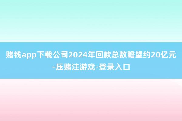 赌钱app下载公司2024年回款总数瞻望约20亿元-压赌注游戏-登录入口